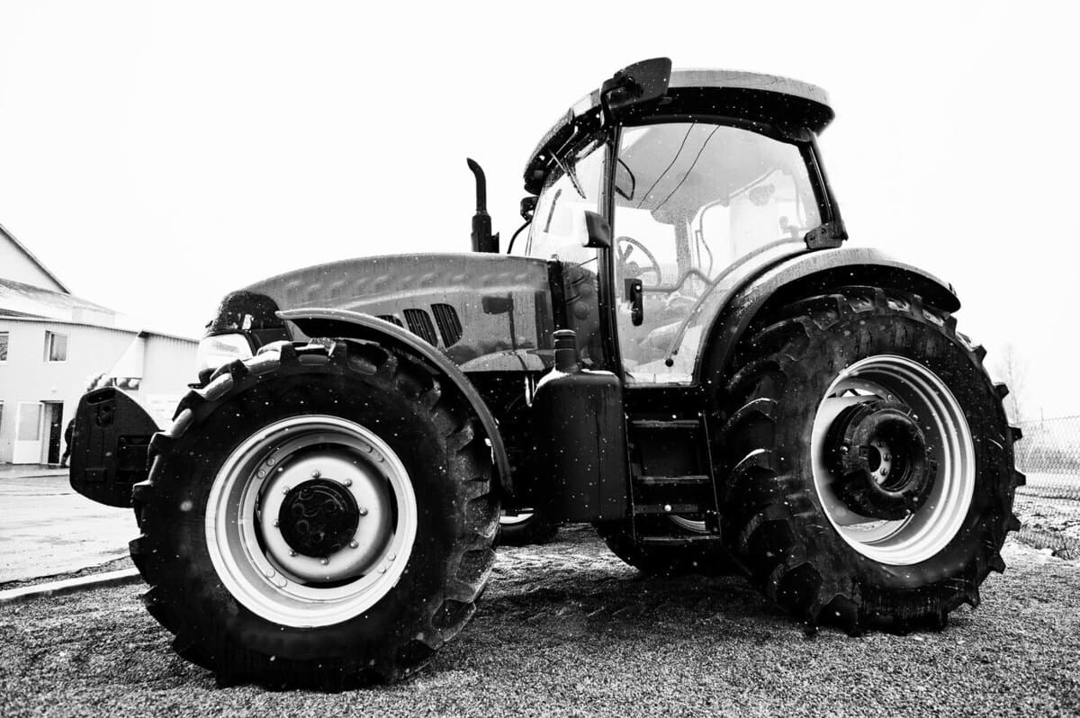 Electric Tractor in a field